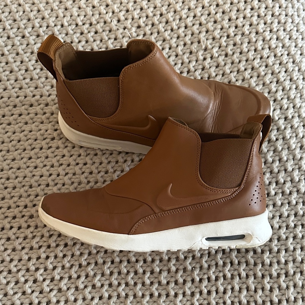 Nike Deep Tan Slip-On Sneakers with White Sole